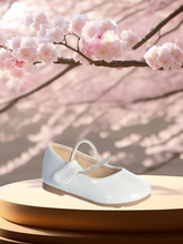 Girls Rhinestone Strap Dress Shoe – White, Ivory, Blush, Black | Blush Kids